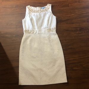 Antonio Melani White Jacquard Dress